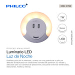 Toma Corriente con Luz de Noche Luminis Eclipsi  PHILCO