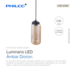 Luminario LED Ámbar Diorion de PHILCO