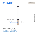 Luminario LED Ámbar Diorion de PHILCO